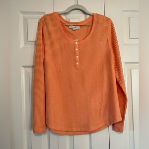 Brand New Loft Long Sleeve Waffle Knit Top
